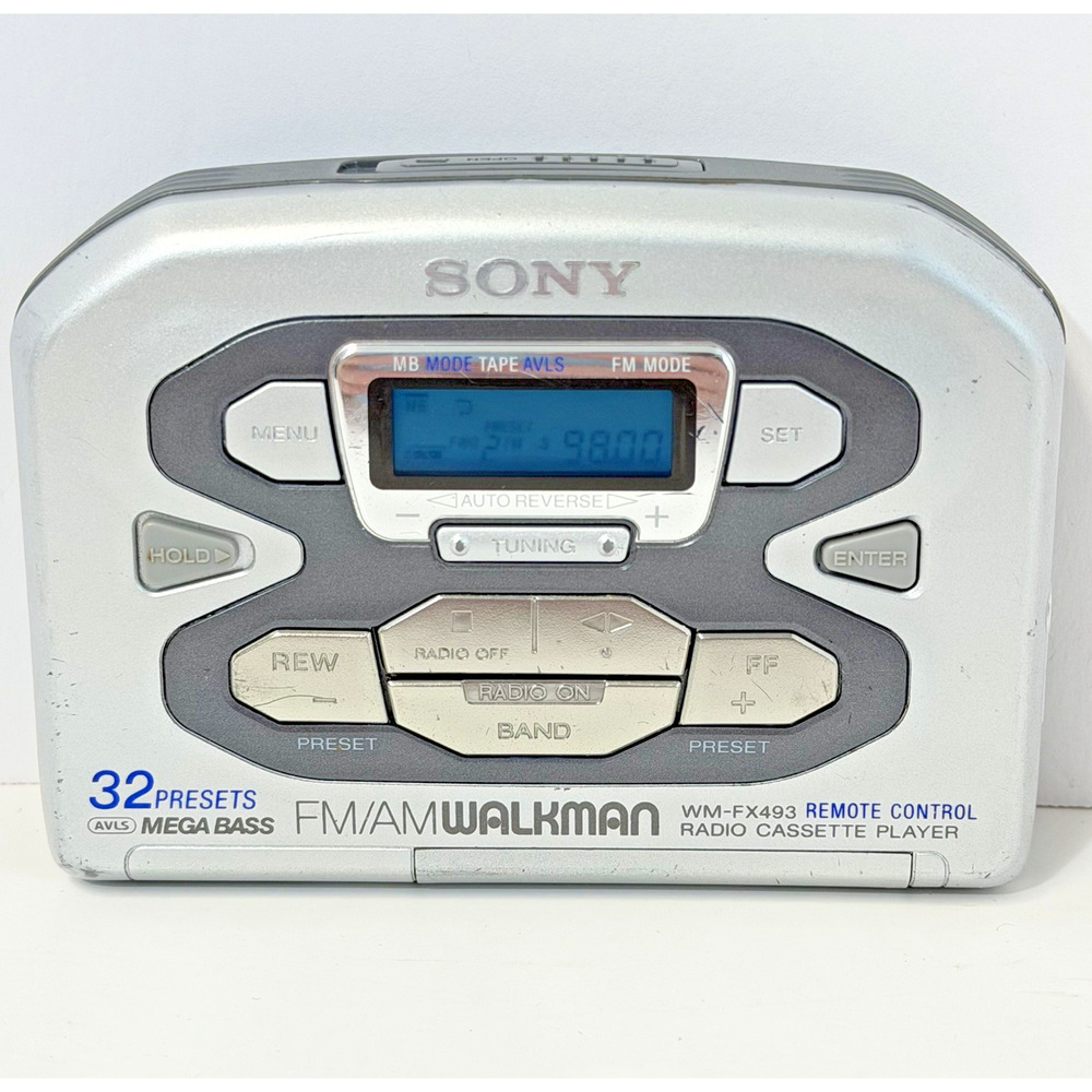 Sony Walkman WM-FX493 Portable Radio Cassette Player Silver AM FM Mega Bass